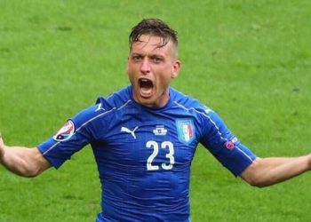 Emanuele Giaccherini con l'Italia agli Europei 2016 (da Facebook)