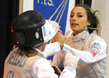 Valentina Vezzali e Elisa Di Francisca in pedana (Foto ANSA)