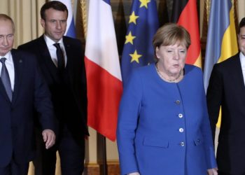 Merkel, Putin, Zelensky, Macron