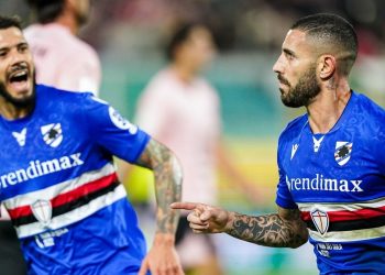 Gennaro Tutino esulta con la Sampdoria (da facebook.com/sampdoria)