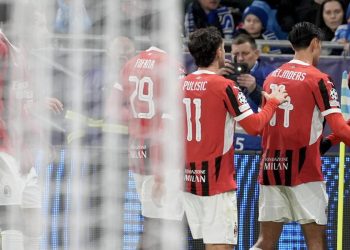 L'esultanza del Milan (Foto ANSA)