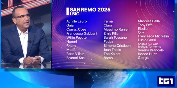 I cantanti del Festival di Sanremo 2025