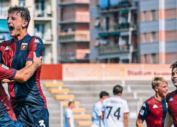 L'esultanza del Genoa Primavera (da facebook.com/genoaCFCofficial)