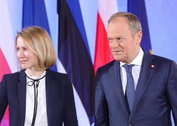 Kaja Kallas, Alto rappresentante Ue per la politica estera, e Donald Tusk, premier della Polonia (Ansa)