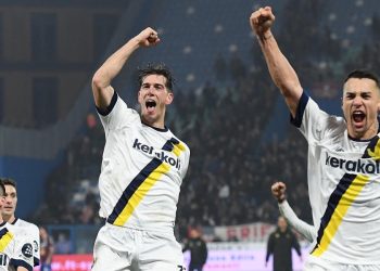 Il Modena esulta, qui a Reggio Emilia (da facebook.com/modenafc)