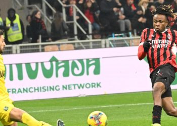 Samuel Chukwueze in gol con il Milan (Foto ANSA)