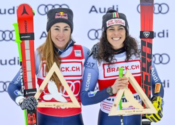 Sofia Goggia e Federica Brignone, qui a Sankt Moritz (Ansa)