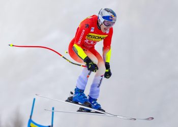Marco Odermatt, qui in azione in Val Gardena (Ansa)