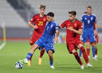 Luis Hasa con la maglia dell'Italia U19 (Ansa)