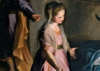 Alessandro Vitali, "Natività" (1589, particolare)