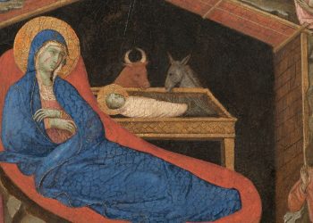 Duccio di Buoninsegna, Natività con i santi Isaia e Ezechiele (1311, particolare)