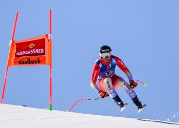 Alexis Monney in una discesa (Ansa, 2024)