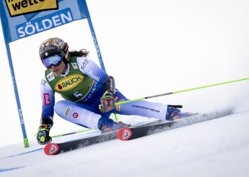 Federica Brignone in azione in gigante (Ansa, 2024)