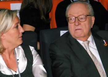 Jean Marie Le Pen con la figlia Marine