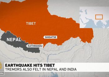 Terremoto in Tibet, screen da Youtube