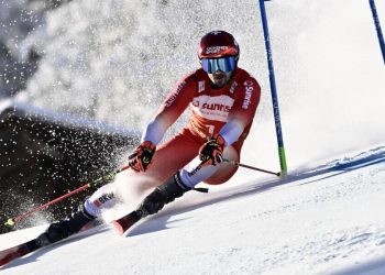 Loic Meillard ad Adelboden (Foto ANSA)