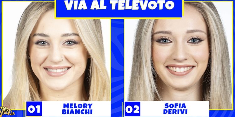 Velina bionda striscia la notizia