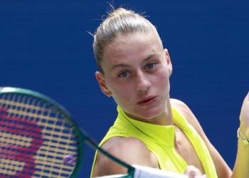 Marta Kostyuk in campo (Foto ANSA)