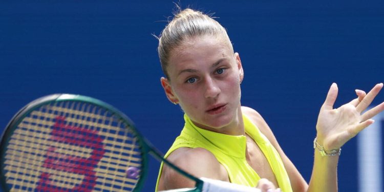 Marta Kostyuk in campo (Foto ANSA)
