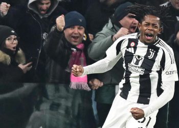 Samuel Mbangula in gol con la Juventus (Foto ANSA)