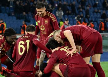 La festa della Roma in Europa League (Foto ANSA)