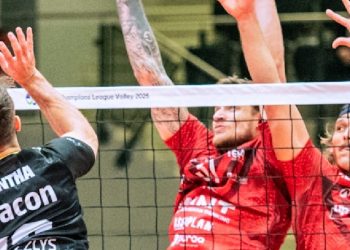 Un momento di Giesen Monza in Champions League (da facebook.com/verovolley)