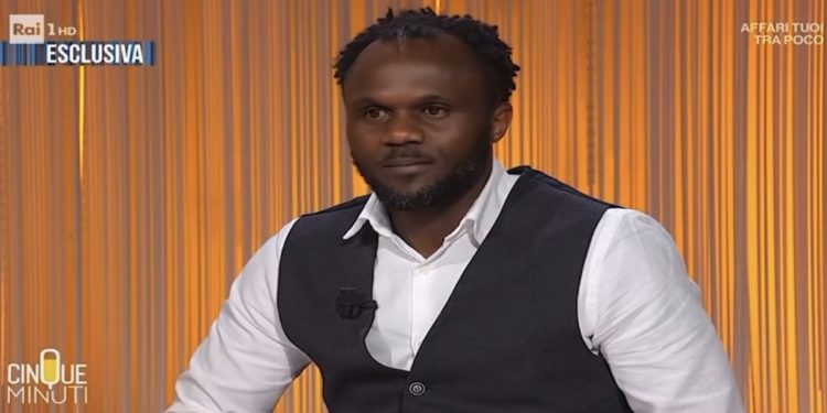 Moses Omogo, marito di Rosa Vespa a Cinque Minuti (Foto: Facebook Tg1)