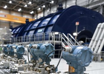 L'interno della centrale nucleare di Olkiluoto 3, in Finlandia (Ansa)