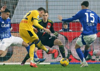 Mateo Retegui in gol con l'Atalanta contro il Como (Foto ANSA)