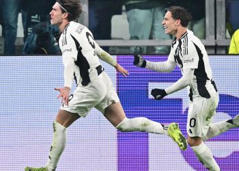 Dusan Vlahovic e Kenan Yildiz esultano con la Juventus (Foto ANSA)