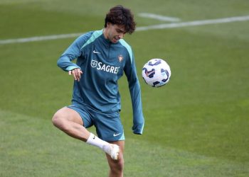 Joao Felix in allenamento con il Portogallo (Foto ANSA)