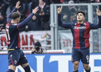 Santiago Castro esulta con il Bologna (Foto ANSA)