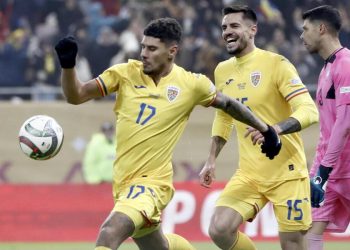 Florinel Coman esulta con la Romania (Foto ANSA)