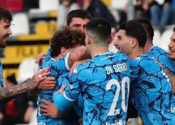 L'esultanza dello Spezia a Cittadella (da facebook.com/SpeziaCalcio)