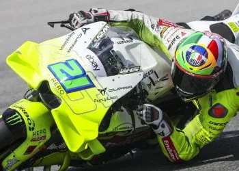 Franco Morbidelli nel corso dei test MotoGp Sepang (Foto ANSA)