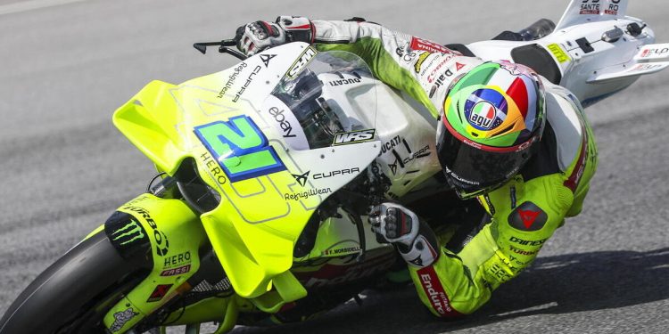 Franco Morbidelli nel corso dei test MotoGp Sepang (Foto ANSA)