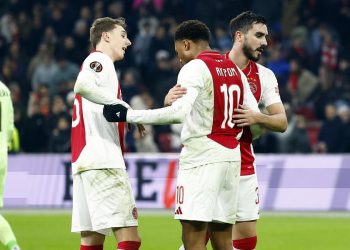 I calciatori dell'Ajax in Europa League (Foto ANSA)