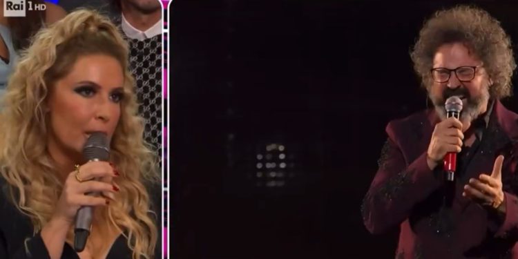 Selvaggia Lucarelli e Simone Cristicchi a Sanremo 2025 (Foto: Screen)
