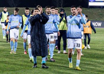 L'Albinoleffe applaude i suoi tifosi (da facebook.com/UCAlbinoLeffe1998)