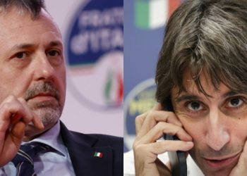 Andrea Delmastro (s) e Giovanni Donzelli (combo Ansa)