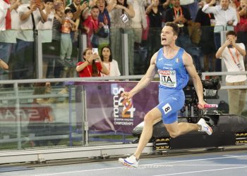 Filippo Tortu vince l'oro nella 4x100 agli Europei di atletica (Foto ANSA)