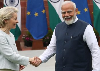 Ursula von der Leyen e Narendra Modi (Ansa)