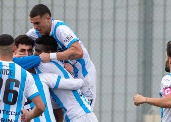 Il Legnago Salus festeggia un gol in Serie C (da facebook.com/SerieCofficial)