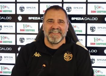 Luca D'Angelo, allenatore dello Spezia (da facebook.com/SpeziaCalcio)