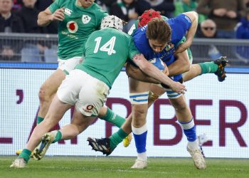 Un momento di Italia Irlanda al Sei Nazioni (Foto ANSA)