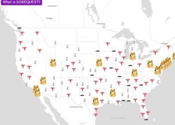 La mappa choc di Tesla (Foto Dogequest)