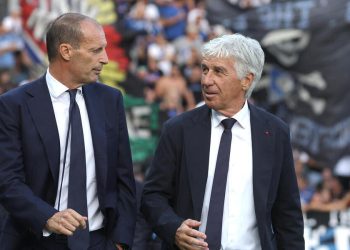 Massimiliano Allegri e Gian Piero Gasperini in un Atalanta Juventus (Foto ANSA)