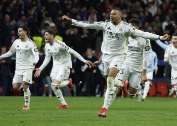 Il Real Madrid festeggia la vittoria sull'Atletico Madrid in Champions League (Foto ANSA)