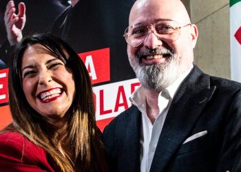 Pina Picierno, oggi vicepresidente del Parlamento europeo, con Stefano Bonaccini nel 2022 (Ansa)