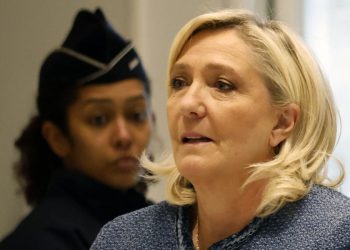 Marine Le Pen, presidente del RN, in tribunale (Ansa)